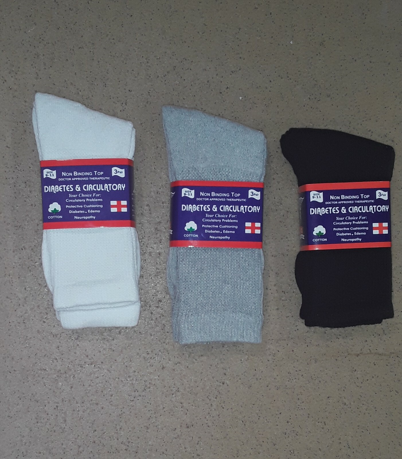 6,12 Pairs Diabetes & Circulatory Health Cotton Socks  Men Women