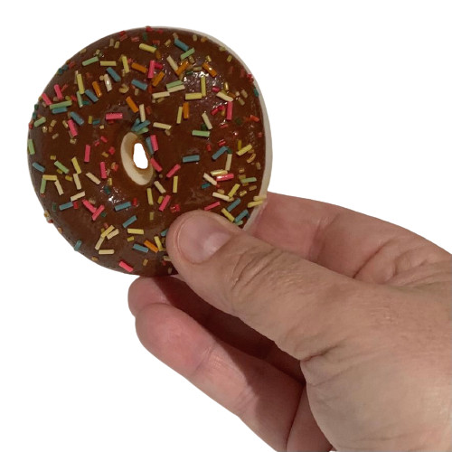 APPEARING RUBBER FOAM CHOCOLATE DONUT Fake Magic Trick Prop Pull From Ear Mouth