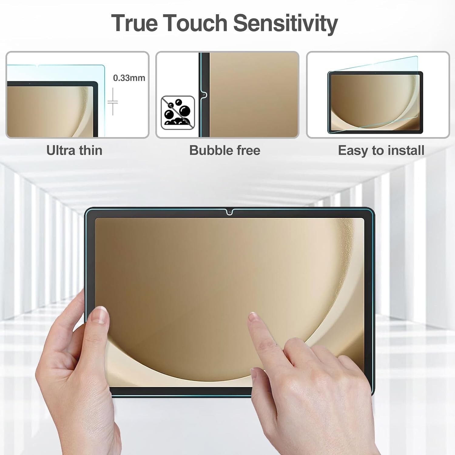 (2 Pack) Screen Cover For Samsung Galaxy Tab A9+ Screen Protector Tempered Glass