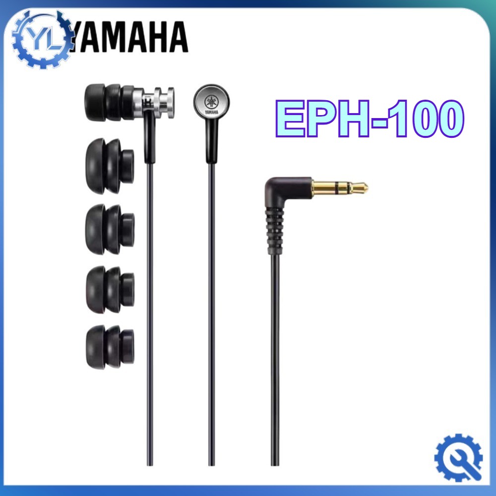 EPH-100 Headphones -Aluminum Alloy Casing Yamaha in-Ear Stereo Clean Sound