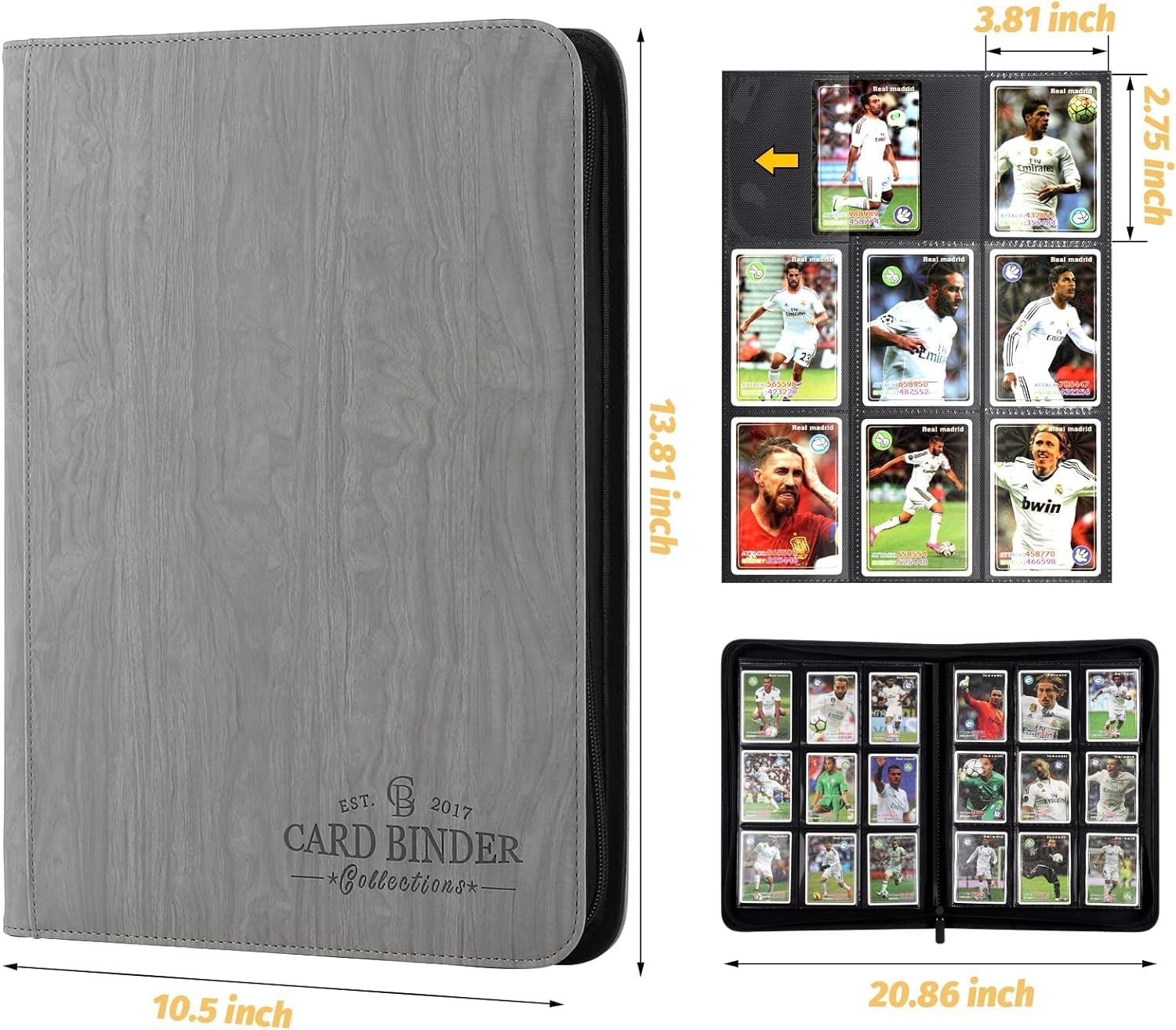 Trading Card Binder Card Collection Binder Album Folder with 540 Side Loading