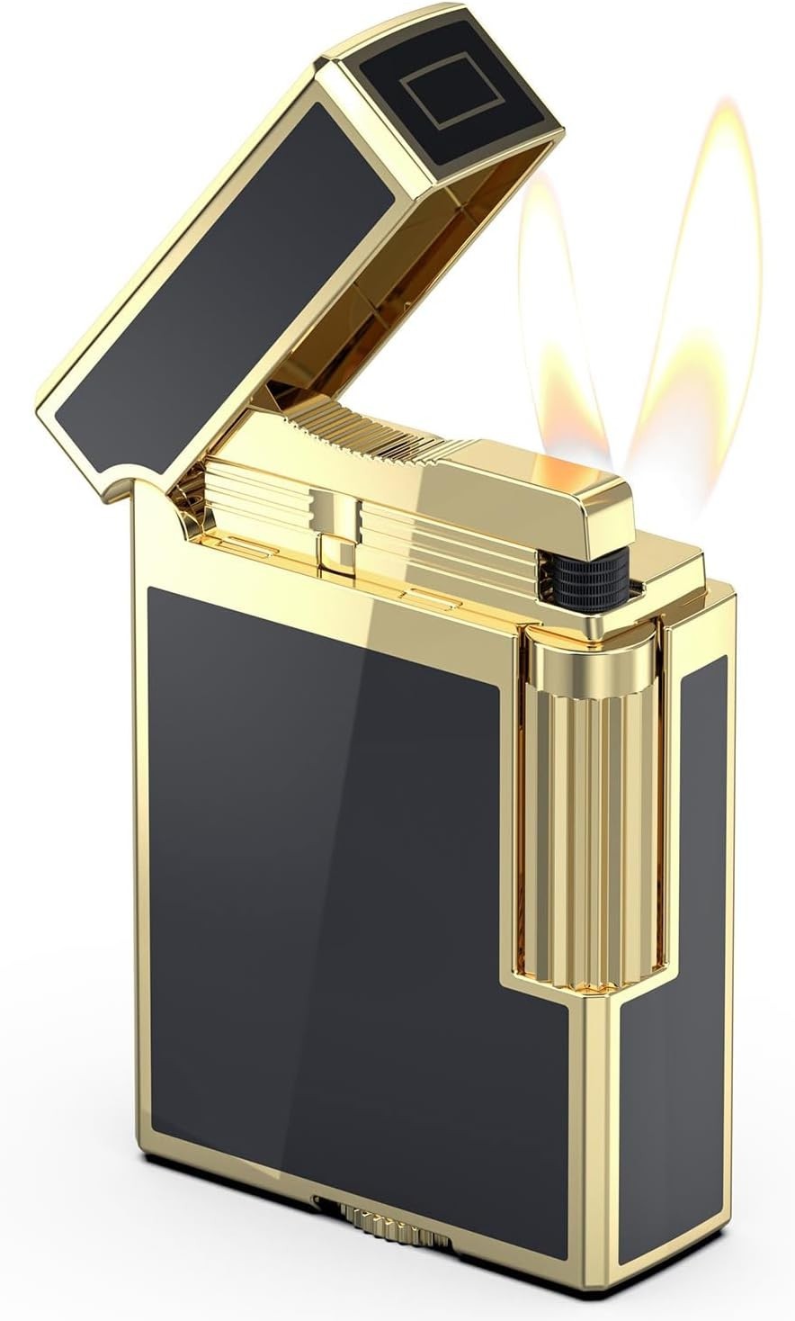 Compact Gold Finish Soft Flame Pipe Lighter - Ideal for an Elevated Experience