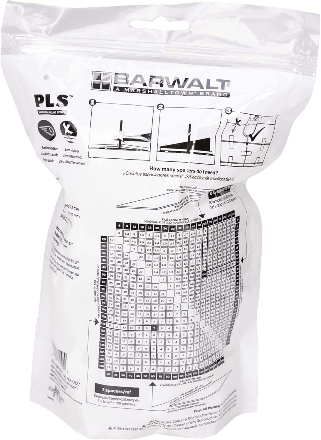 BARWALT PLS 1/16 Inch Tile Leveling System, Spacer, Multi