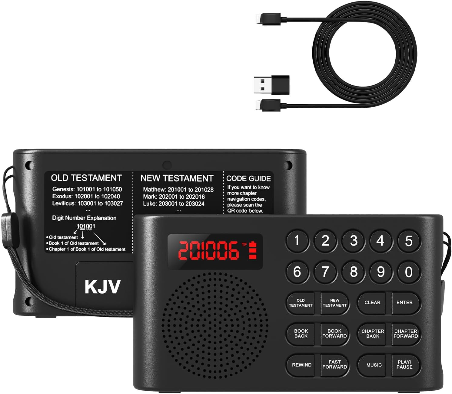 KJV Audio Bible Player, Electronic Talking Audio Bible KJV Player with New & Old