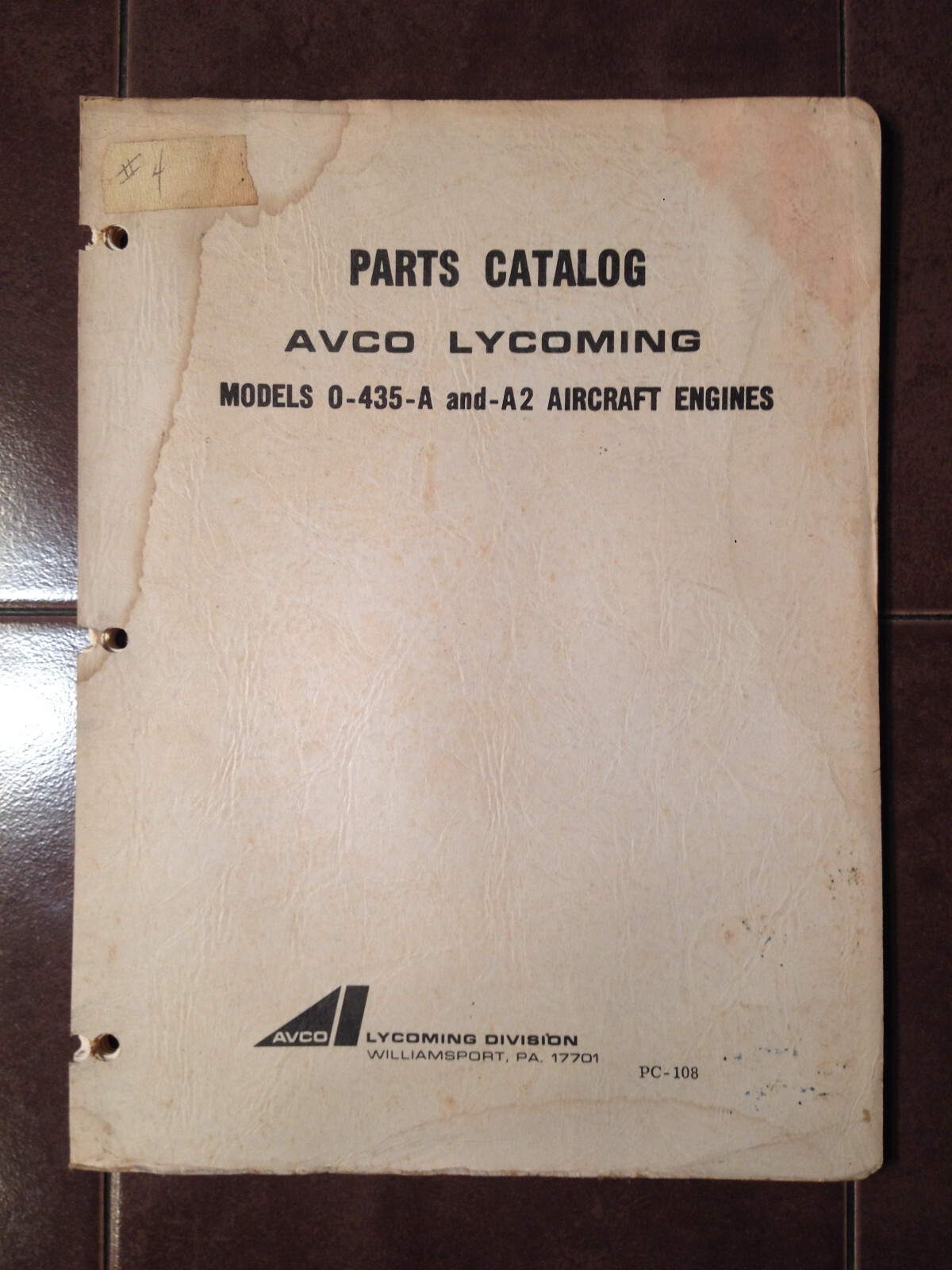 Lycoming O-435-A and O-435-A2 Engine Parts Manual