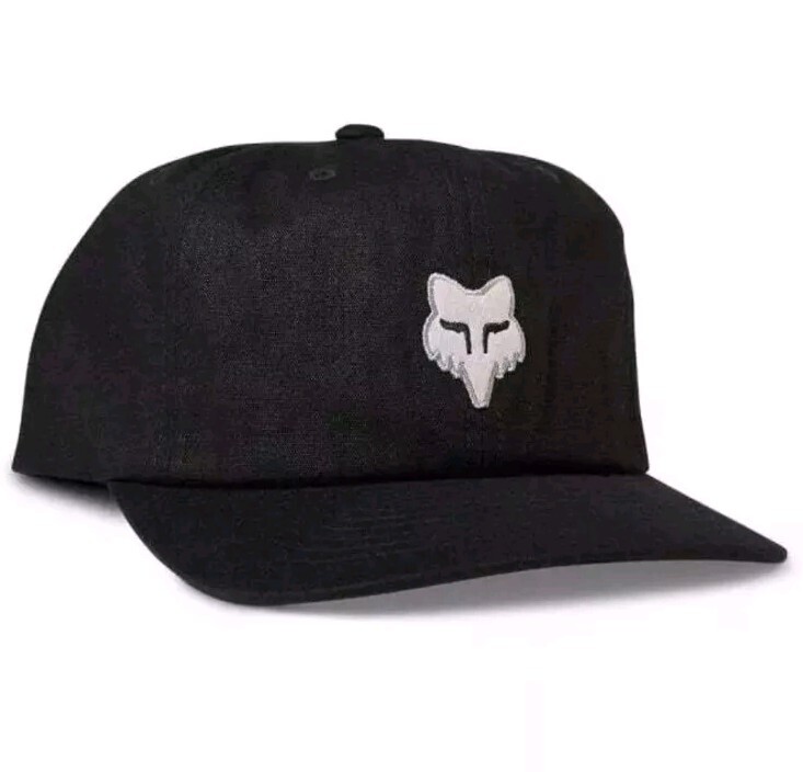 Fox Racing Strapback Hat Iconic Fox Head Logo Black