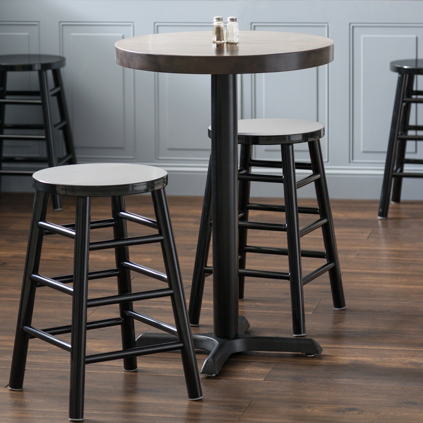 22'' x 22'' Restaurant Table X-Base with 3'' Dia. Counter Height Column