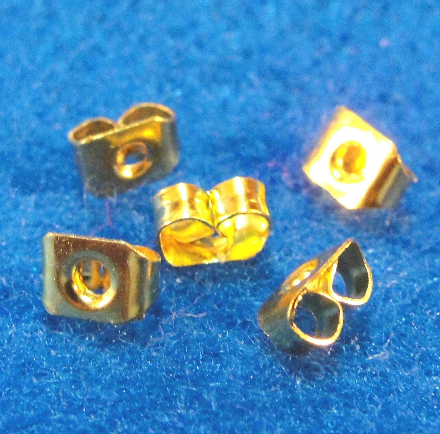 100Pcs. Gold-Plated Butterfly EARRING BACKS 5mm x 3.5mm Tibetan Findings EB22