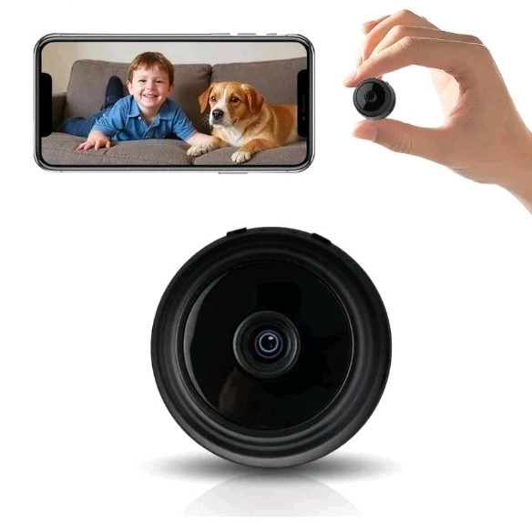 Mini Motion Detecting HD Video WiFi Smart Camera 0.9" Black