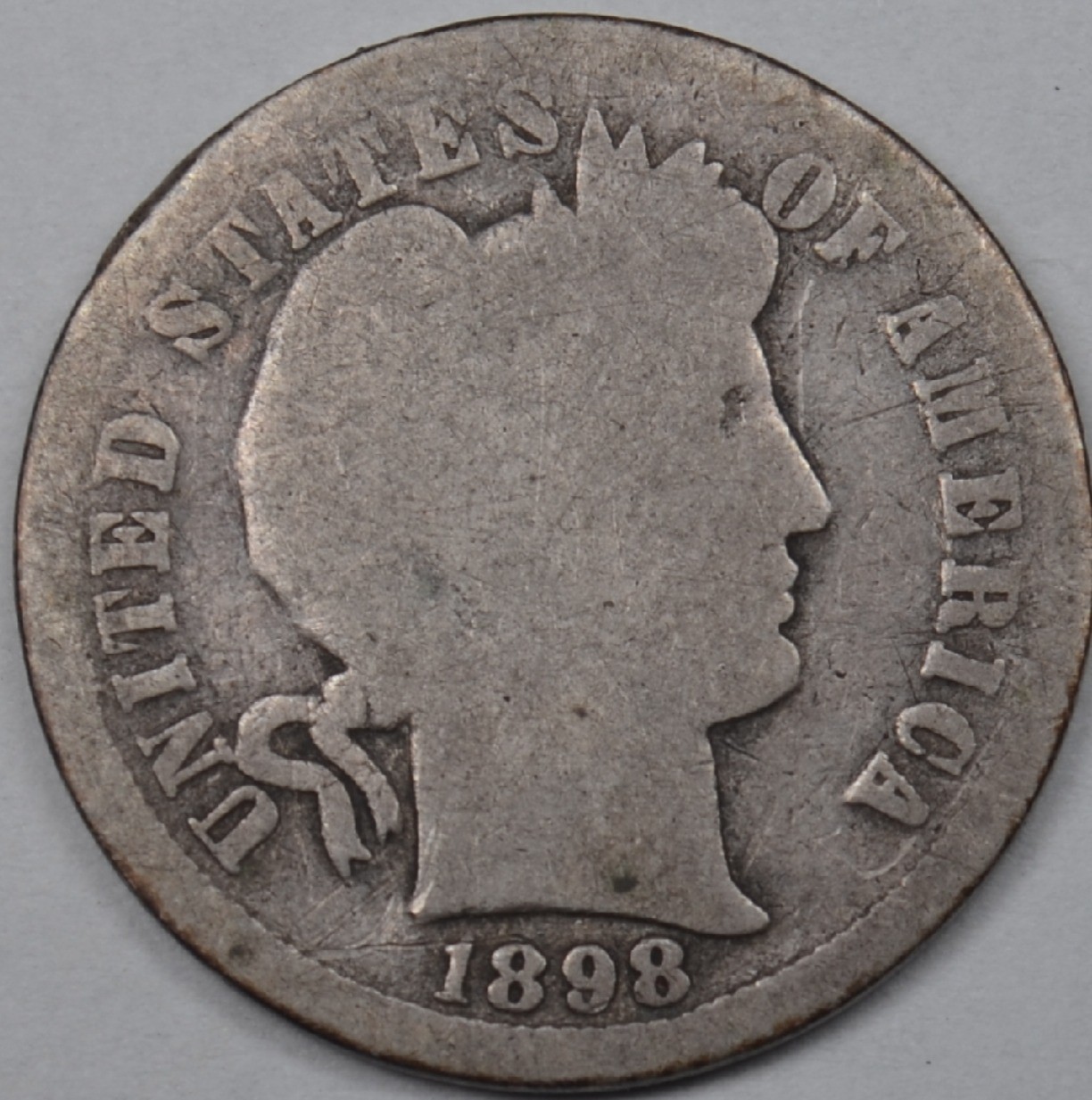 1898-O 10c Barber Dime About Good AG+ #251