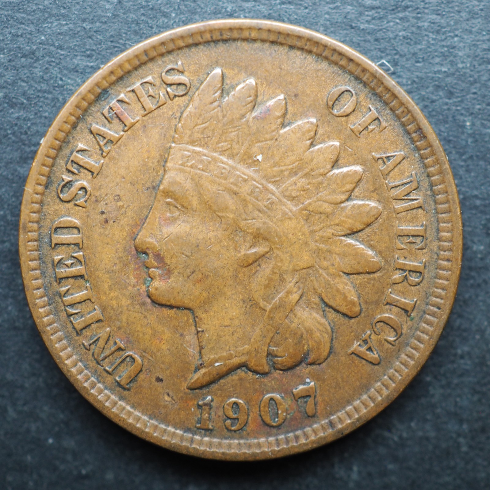 1907  INDIAN HEAD  CENT  ** NICE **  Free Shipping  CO930
