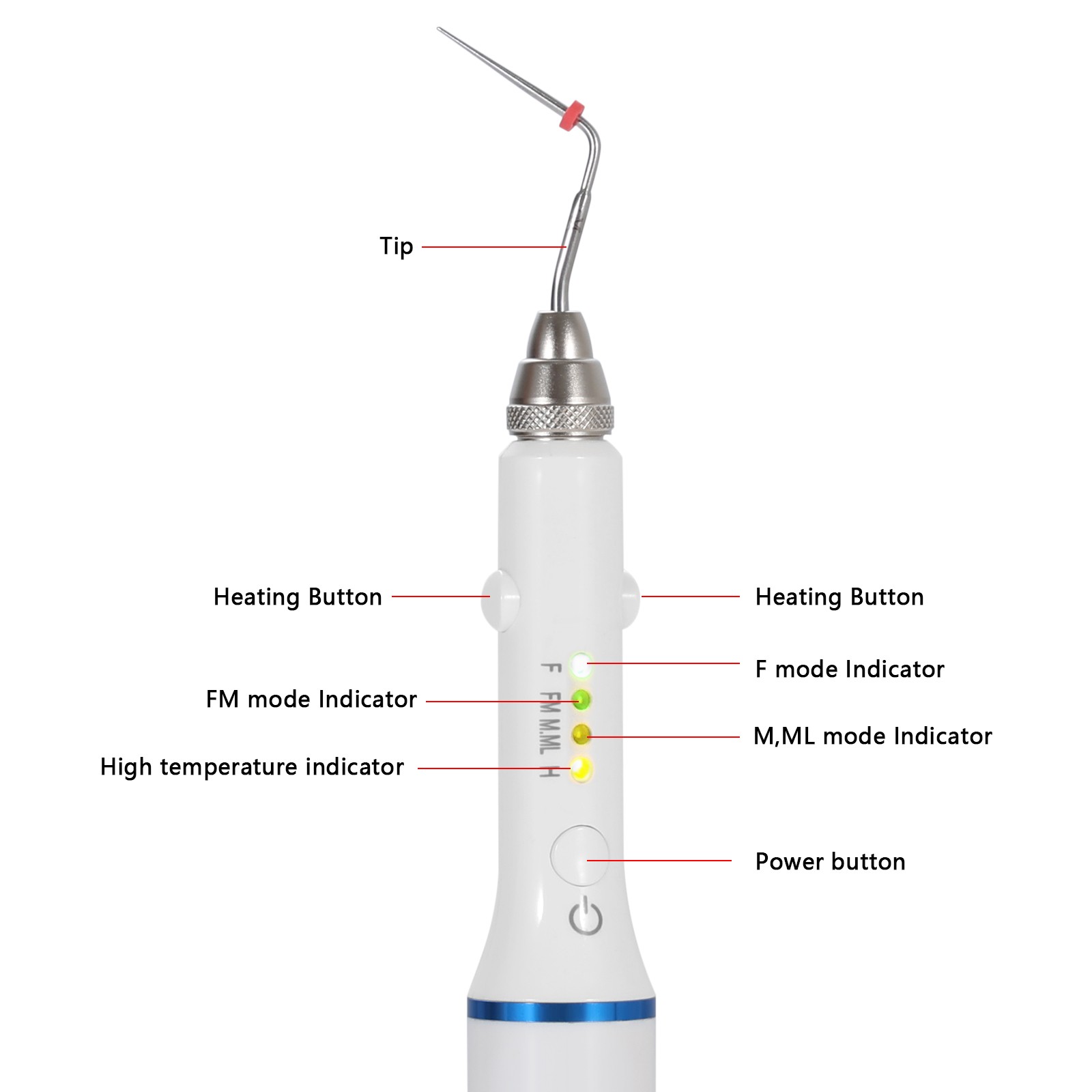 Dental Gutta Percha Obturation Pen 2S Heating Double Charging w/ 4 Endo Tips