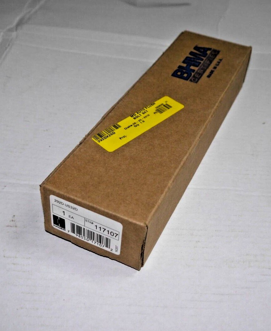 Hager 292D US32D Flush Bolt Set for Metal Doors Satin Stainless Steel NEW