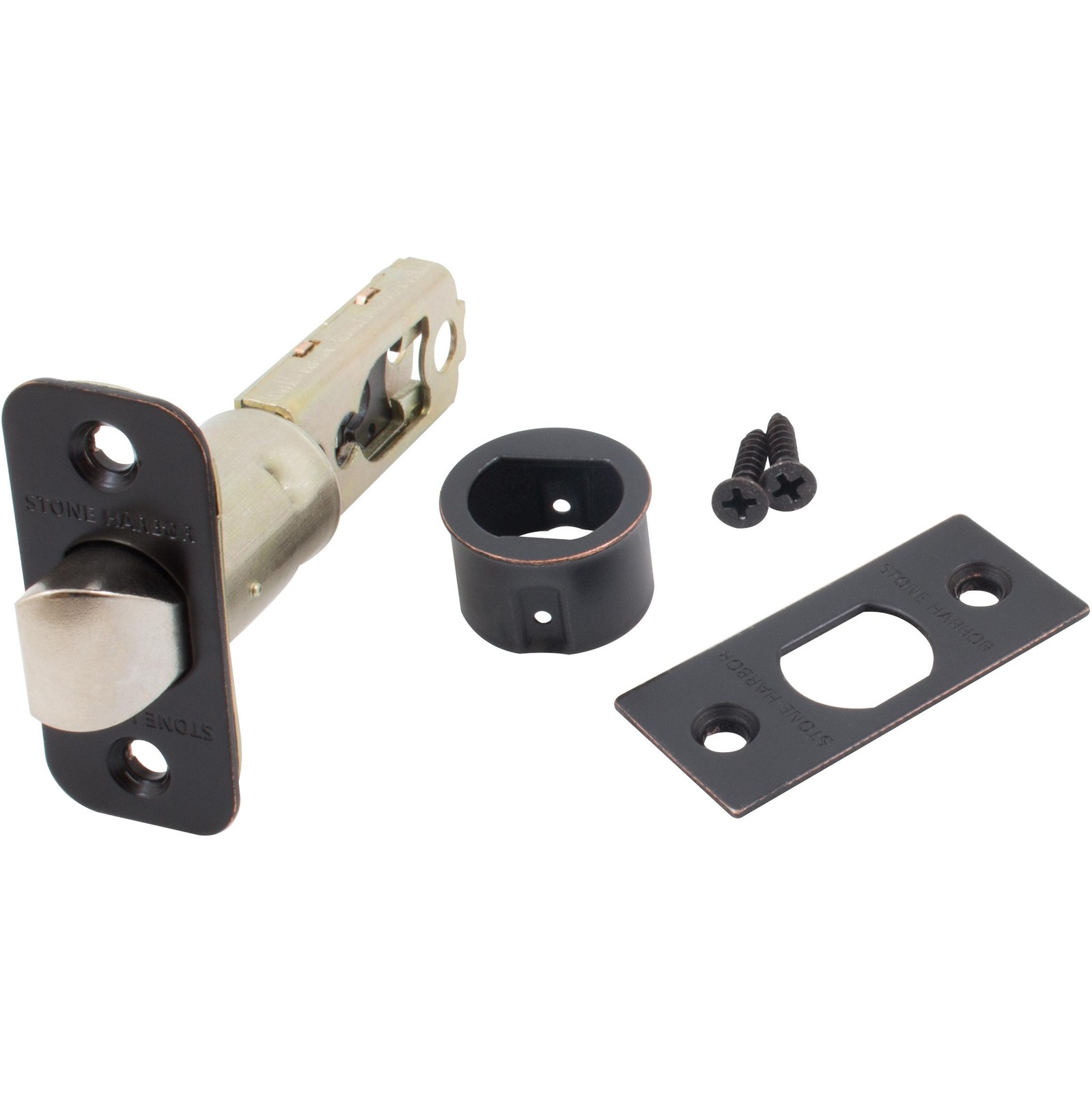 Bonn Door Knob with Round Rosette, Dummy (Non-Turning) Latch, Matte Black by Sto
