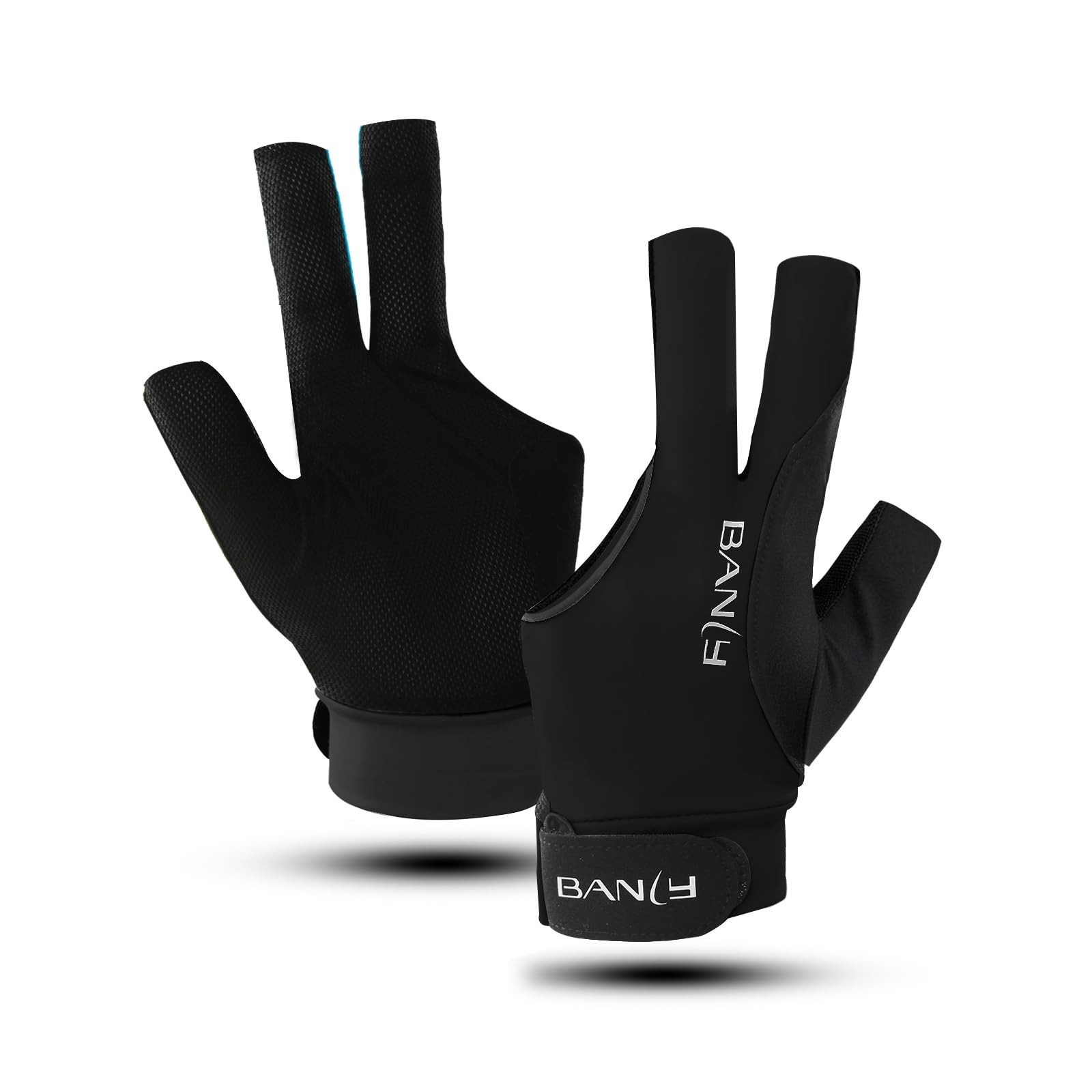Left Hand Billiard Pool Gloves 3 Finger Snooker Cue Sporty Half Finger Glove
