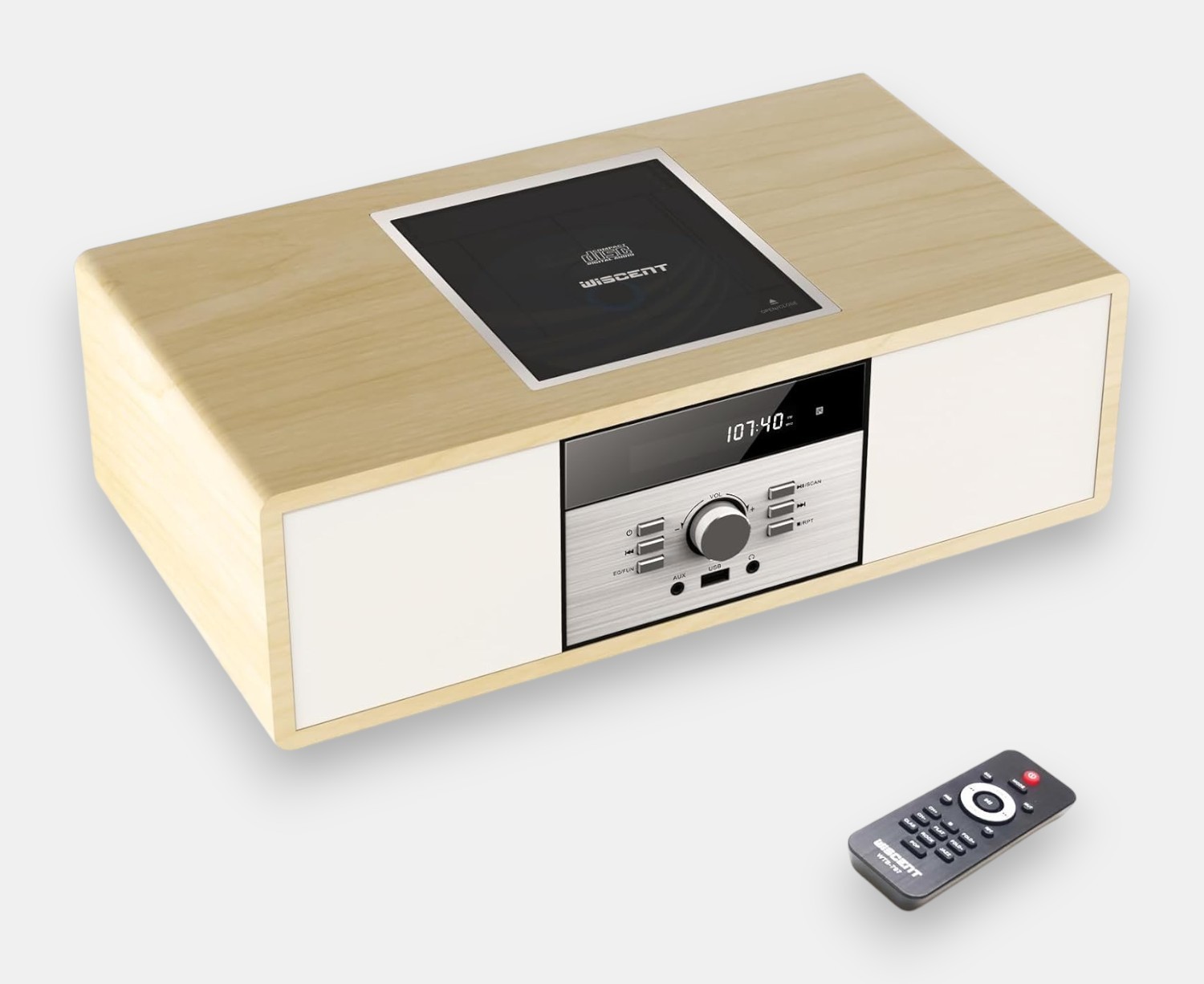 WISCENT Nostalgic Bluetooth Stereo System Vintage Style Micro HiFi Home Audio