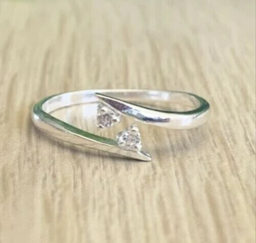 1Ct Round Lab Created Diamond Adjustable Women's Toe Ring 14K White Gold Plated