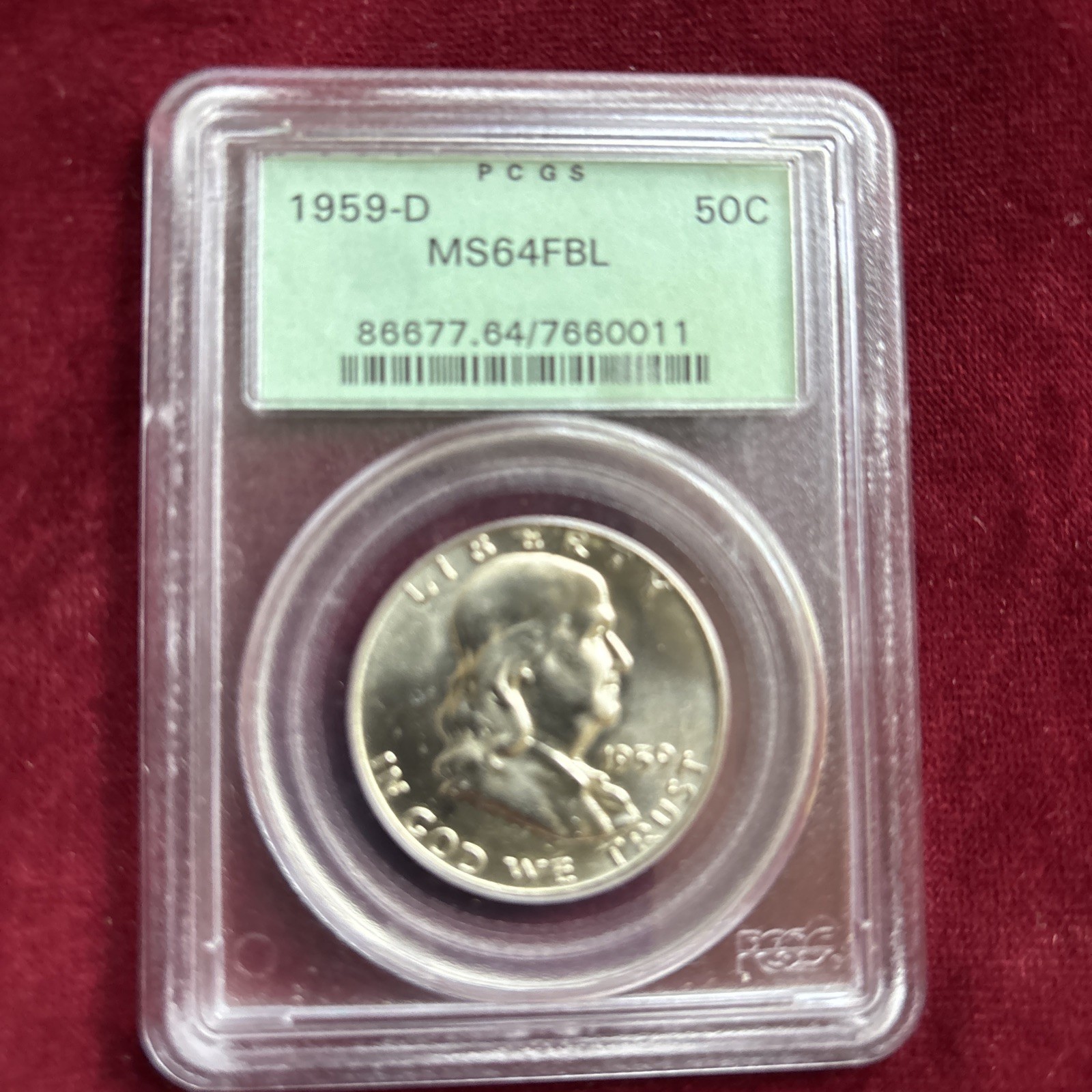 1959-D Franklin Half Dollar MS64FBL PCGS