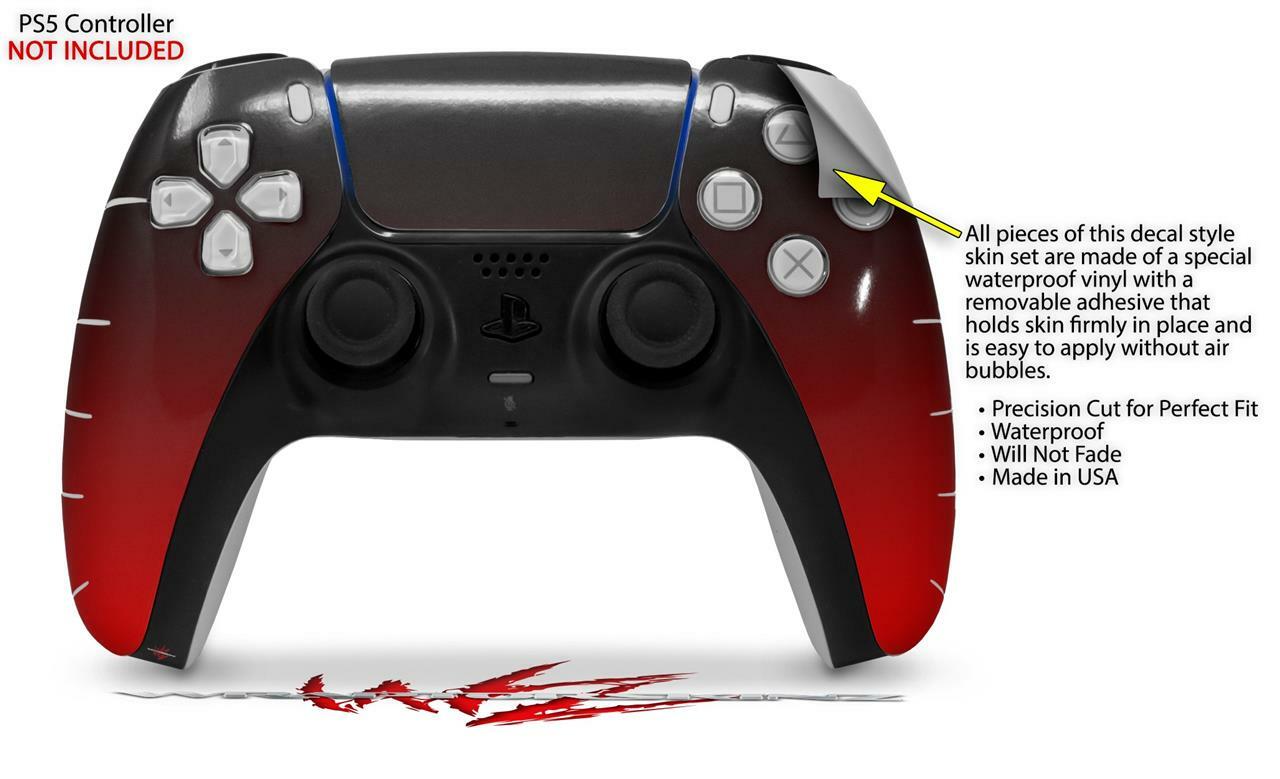 Skin Sony PS5 Controller Smooth Fades Red Black