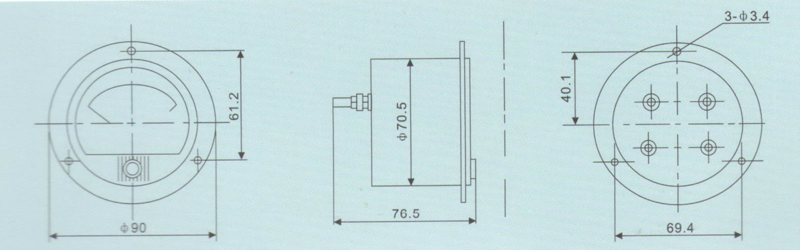 Round Analog Voltmeter Voltage Panel Meter Dia. 90mm directly Connect AC 0-300V