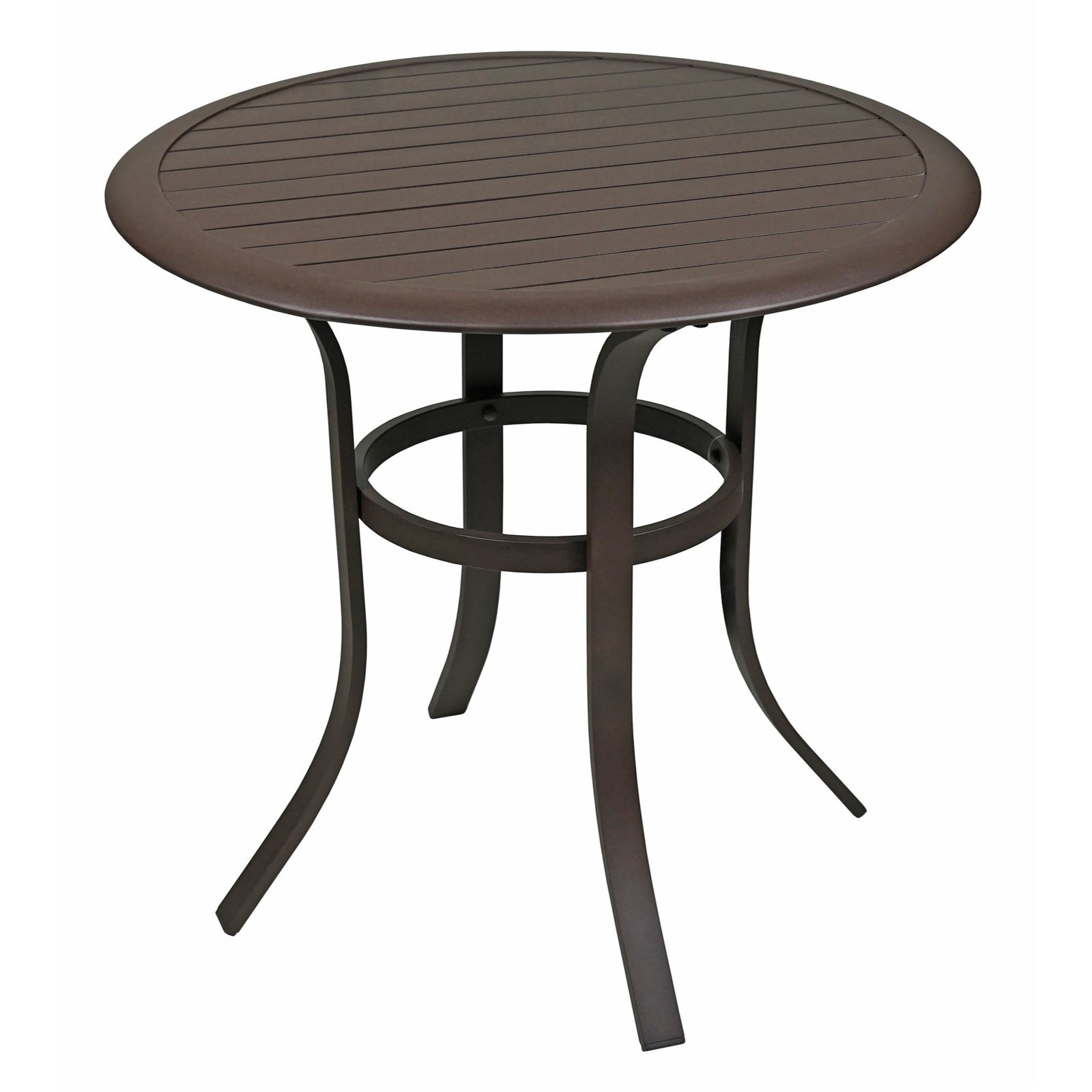 Garden Elements Bellevue Aluminum Slat-Top Bistro Table, 30-In.