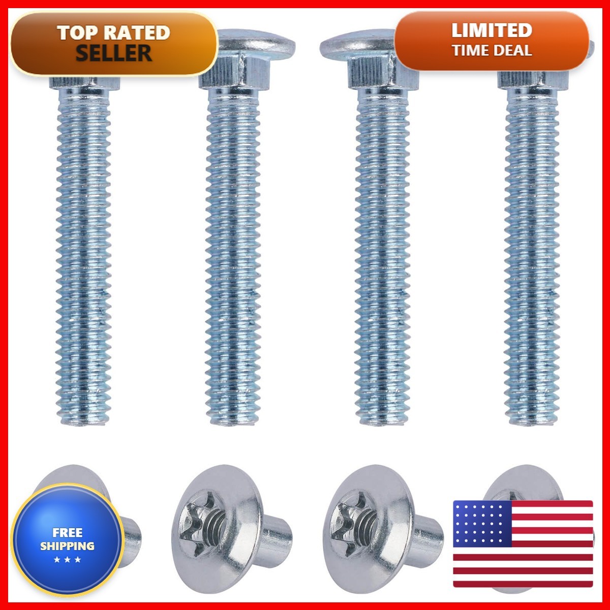 Fuoequl Trailer Hasp Bolt Kit, Trailer Hasp Bolt Style Cargo Trailer Door Hitch
