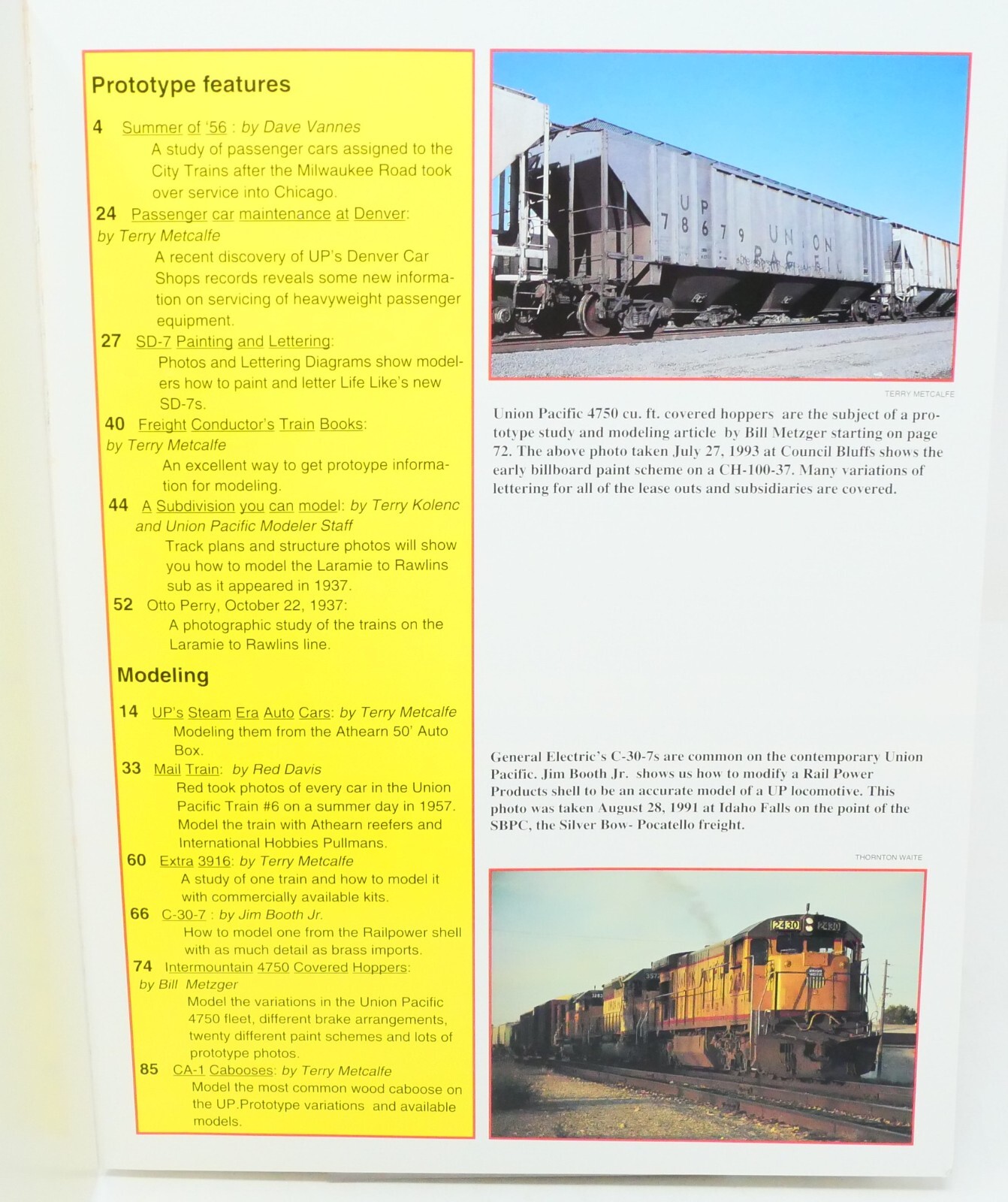 Union Pacific Railroad Modeler Volume 1, 2, 3, & 4, Terry Metcalfe