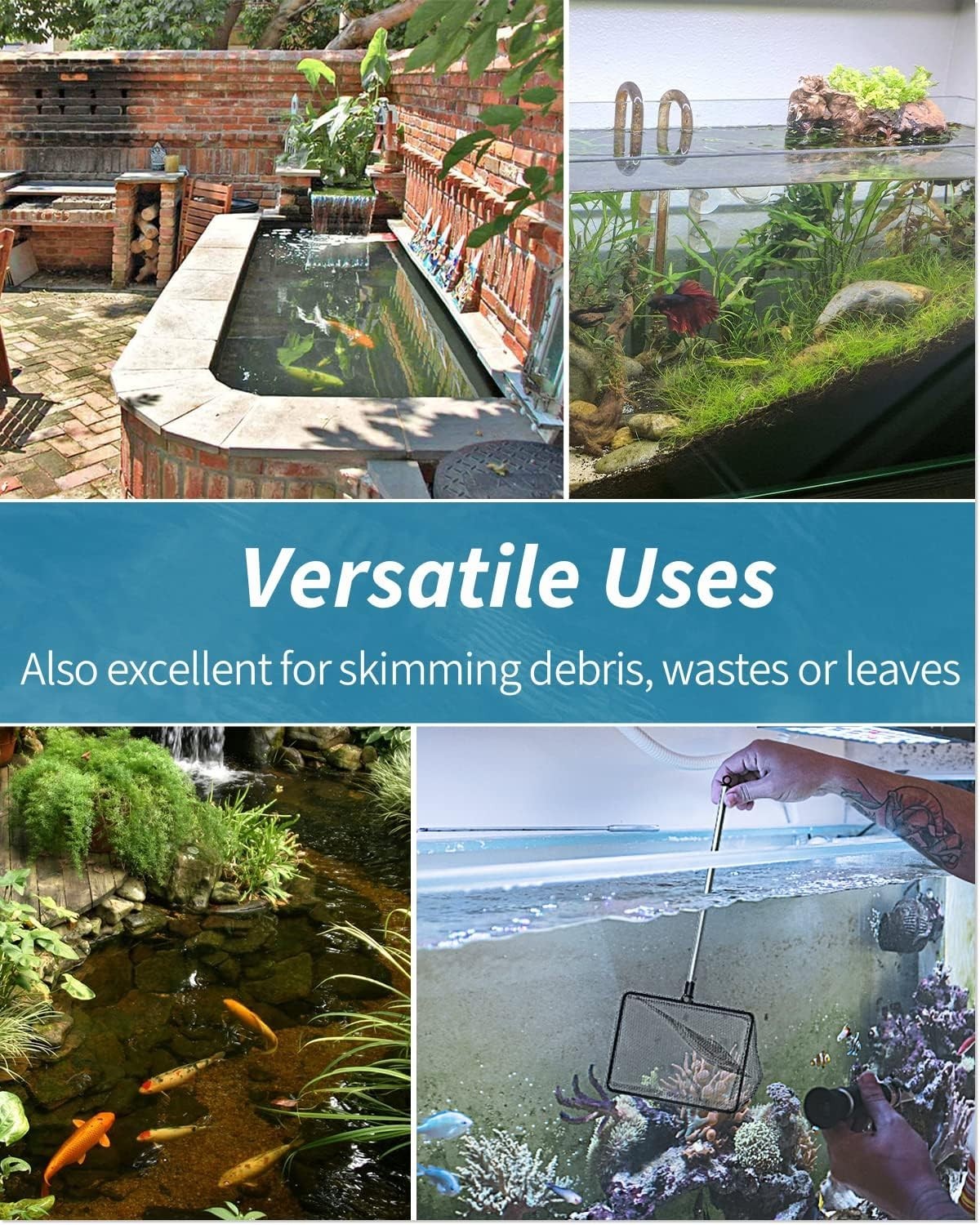 Versatile 6-Inch Aquarium Fish Net - Safe, Rust-Resistant & Easy to Store