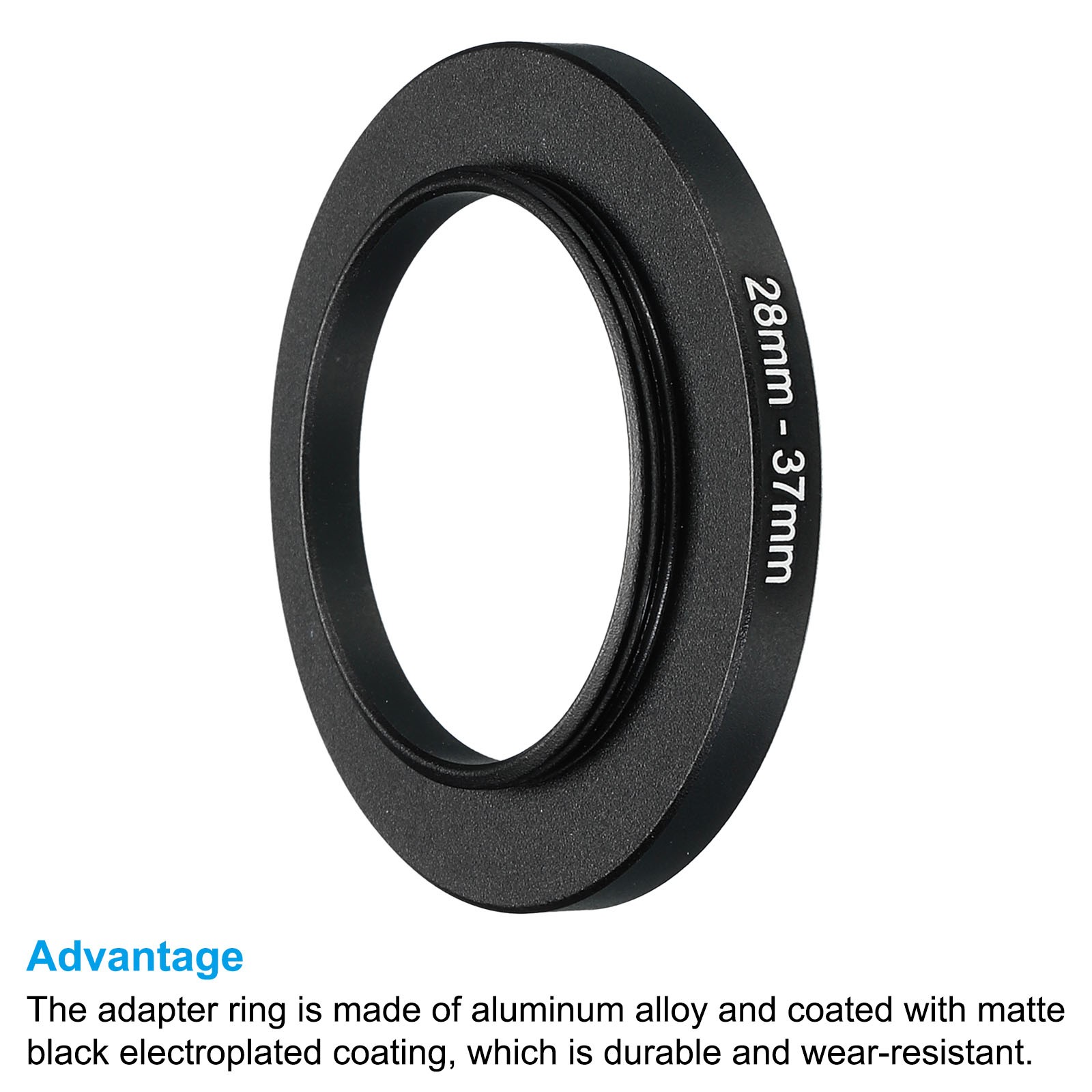 30.5mm-37mm Metal Step Up Ring, Camera Lens Filter Adapter Ring Black