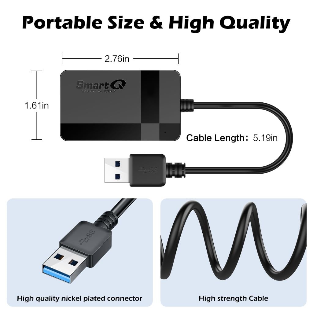 SmartQ C368 USB 3.0 Card Reader - Plug & Play, Compatible with Apple & Window...