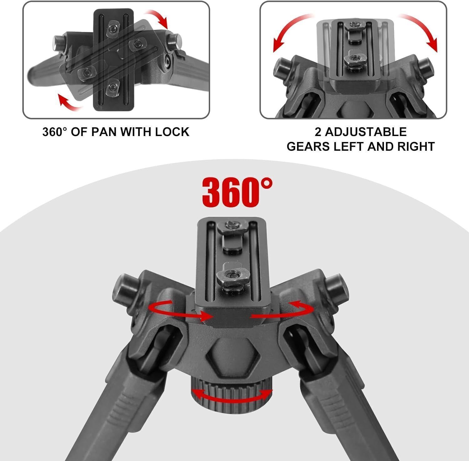 7.5-10.6' M-lok Rifle Bipod Tactical Adjustable Bipod Mount Rail Mount Aluminum