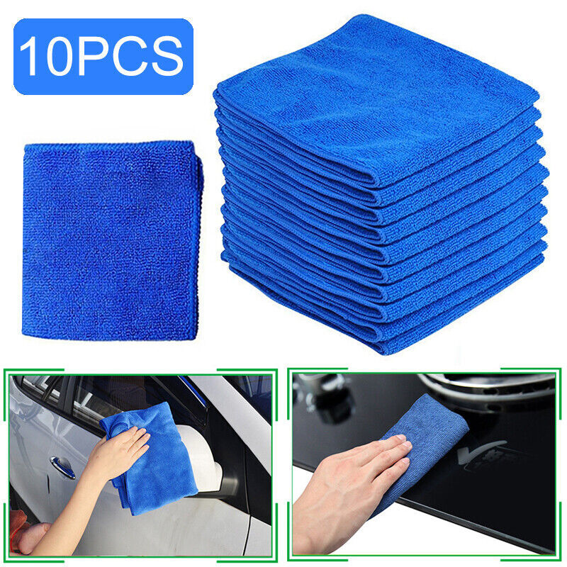 10pcs BLUE Microfibre Duster Cleaning Auto Car Detailing Soft Cloths Wash Towel