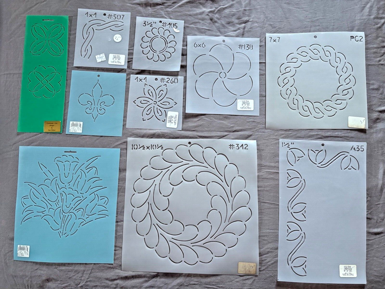 Quilting Creations Stencil #312 Leaf Wreath Design 10 1/2" x 10 1/2"