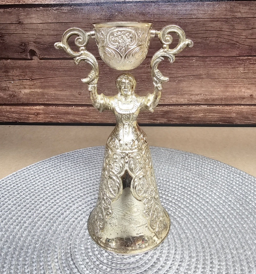 Vintage German Wedding Cup,  Featuring 360° Swivel For Dual Drinking Ceremony