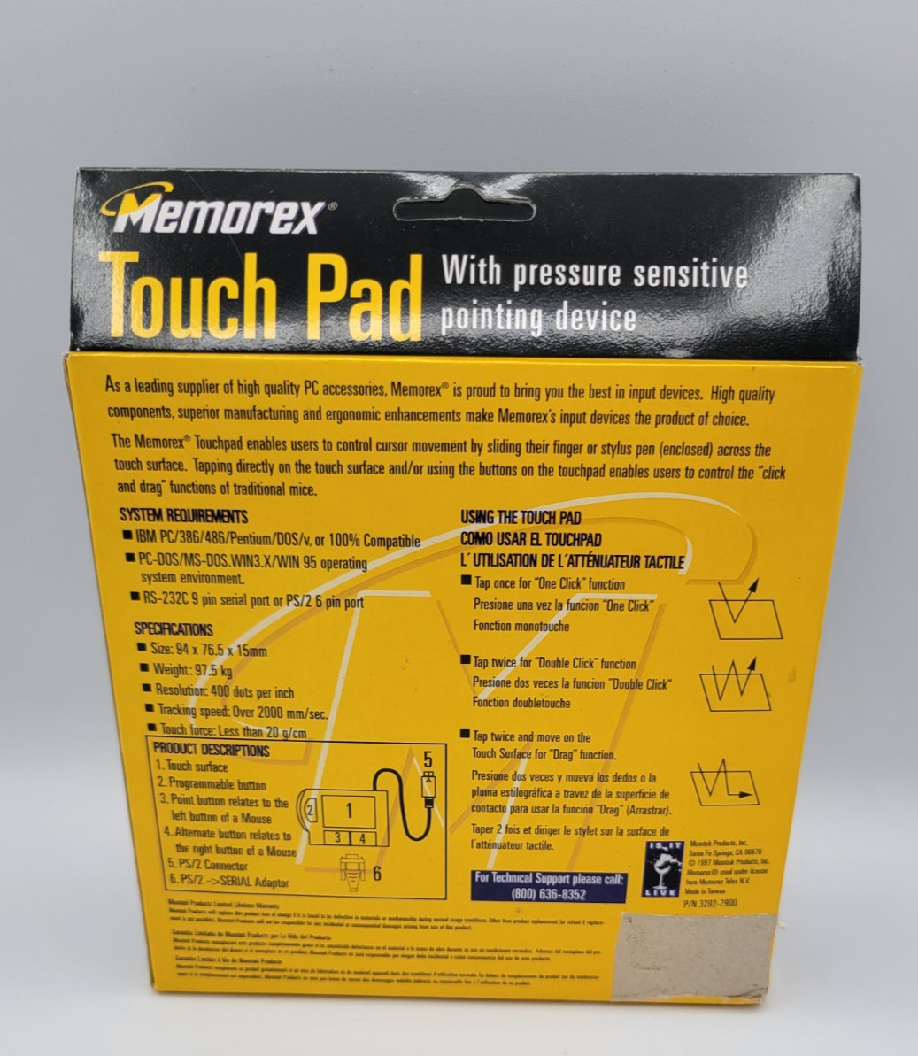 Memorex Serial Touch Pad 3202-2900 Retro NOS