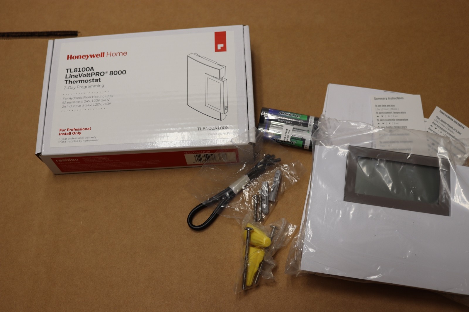 Honeywell 7-Day Programmable Hydronic Thermostat (TL8100) TL8100A1008