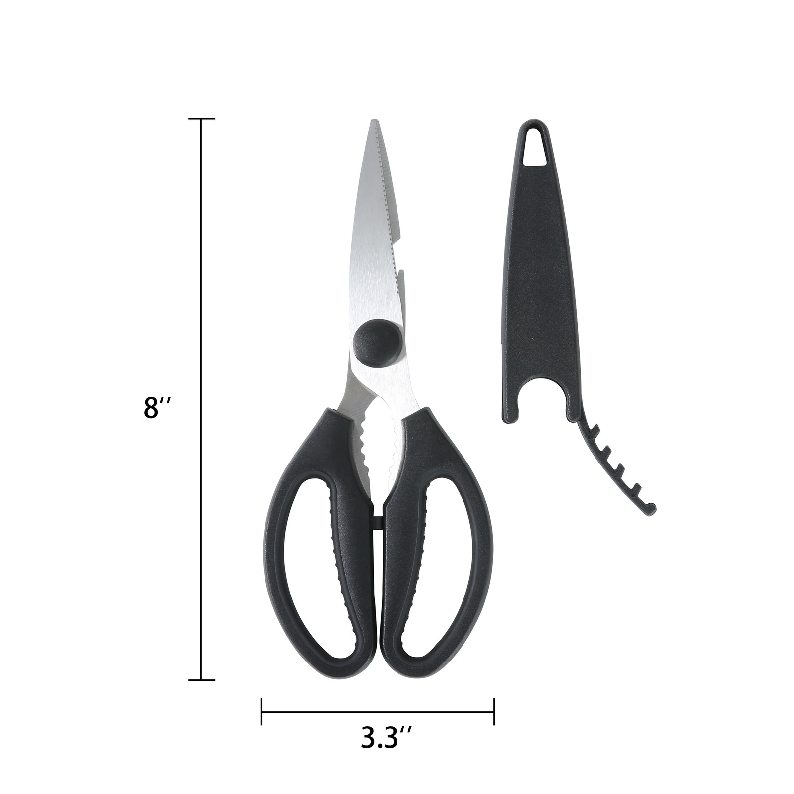 Black Handle Stainless Steel Multi-Purpose 8.6in Kitchen Shears