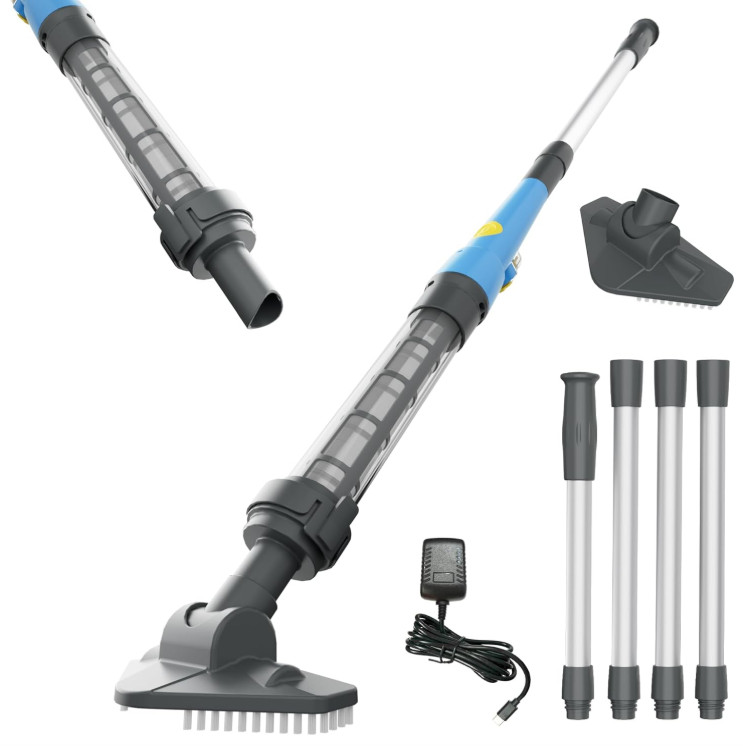 Aspiradora Inalámbrica para Spa y Piscina con 2 Cepillos para Arena y Residuos