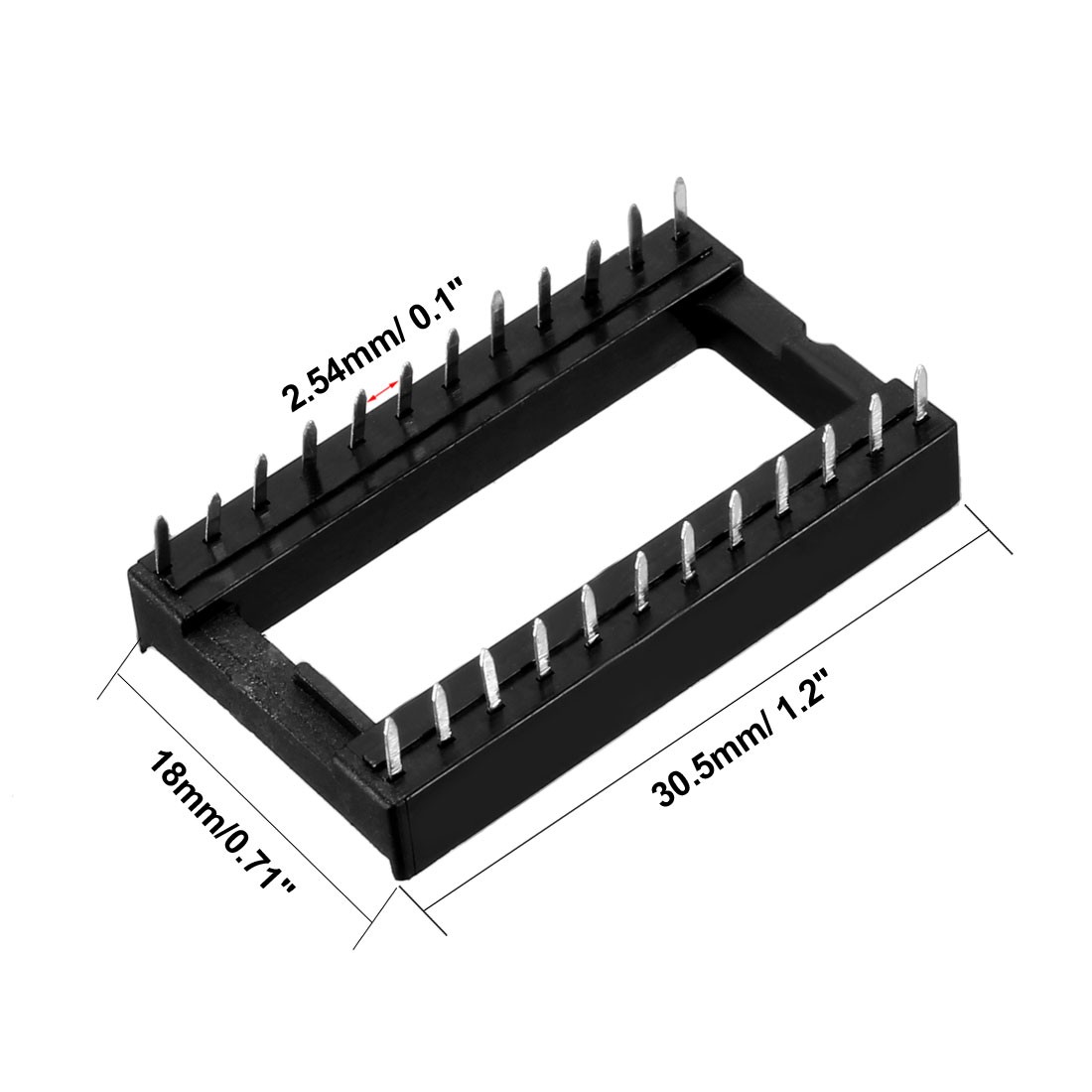 25PACK 2 Row 24 Flat Pins Soldering DIP IC Chip Socket Adaptor