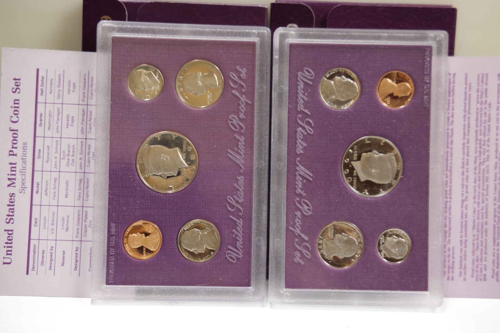 1989 S & 1990 S US Official Proof Set Original