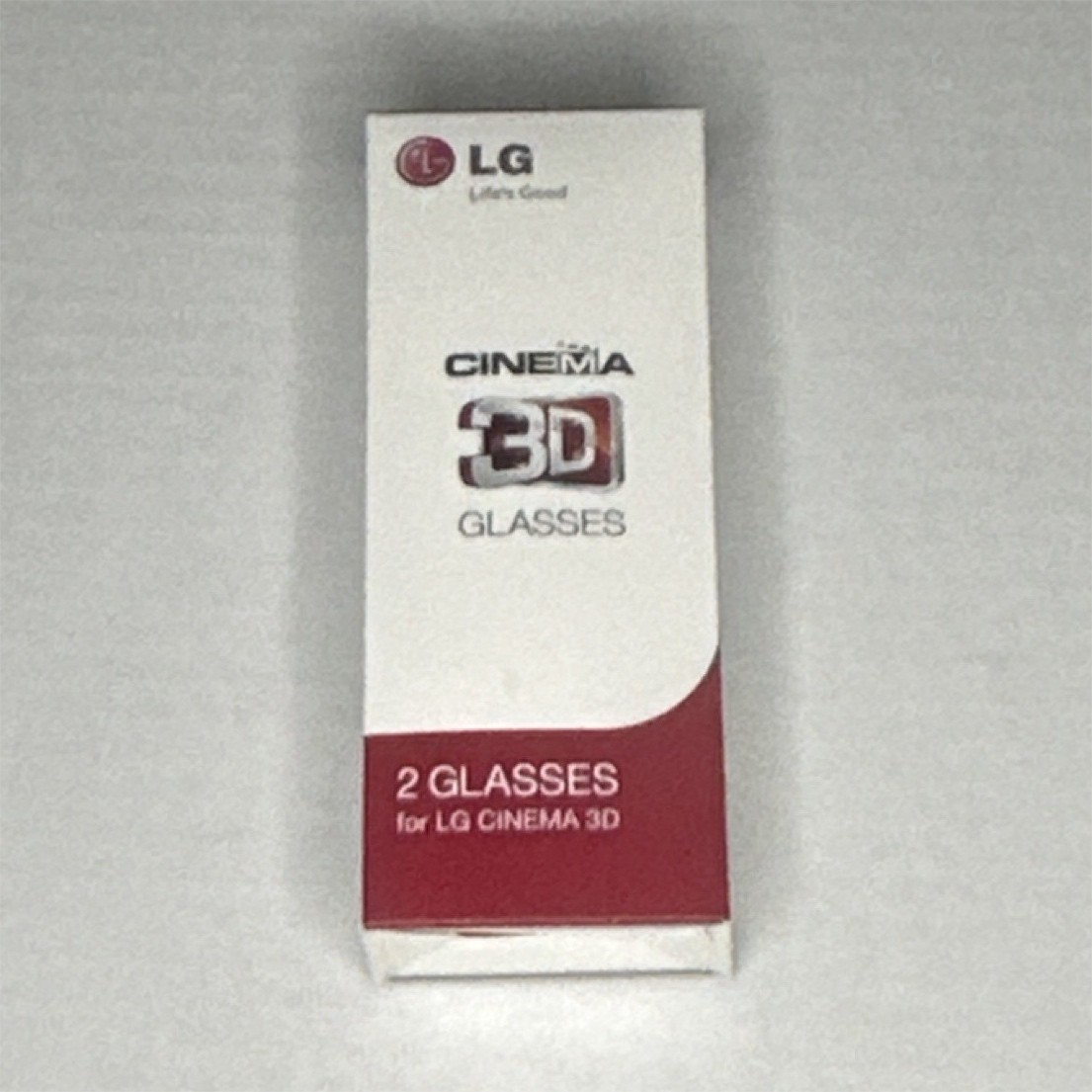 LG Cinema 3D Glasses 2-Pack AG-F310 White Red Comfortable Fit Light Weight