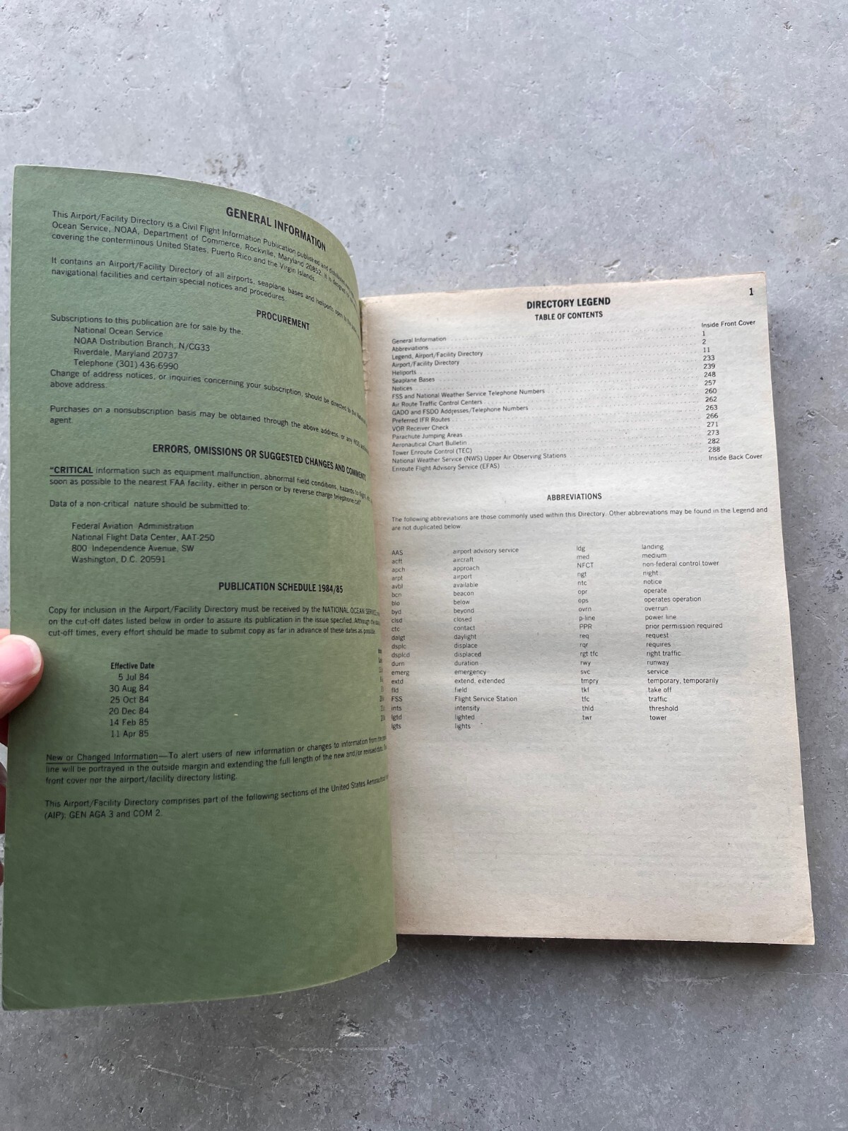 FAA Airport / Facility Directory South Central U.S. October 1984