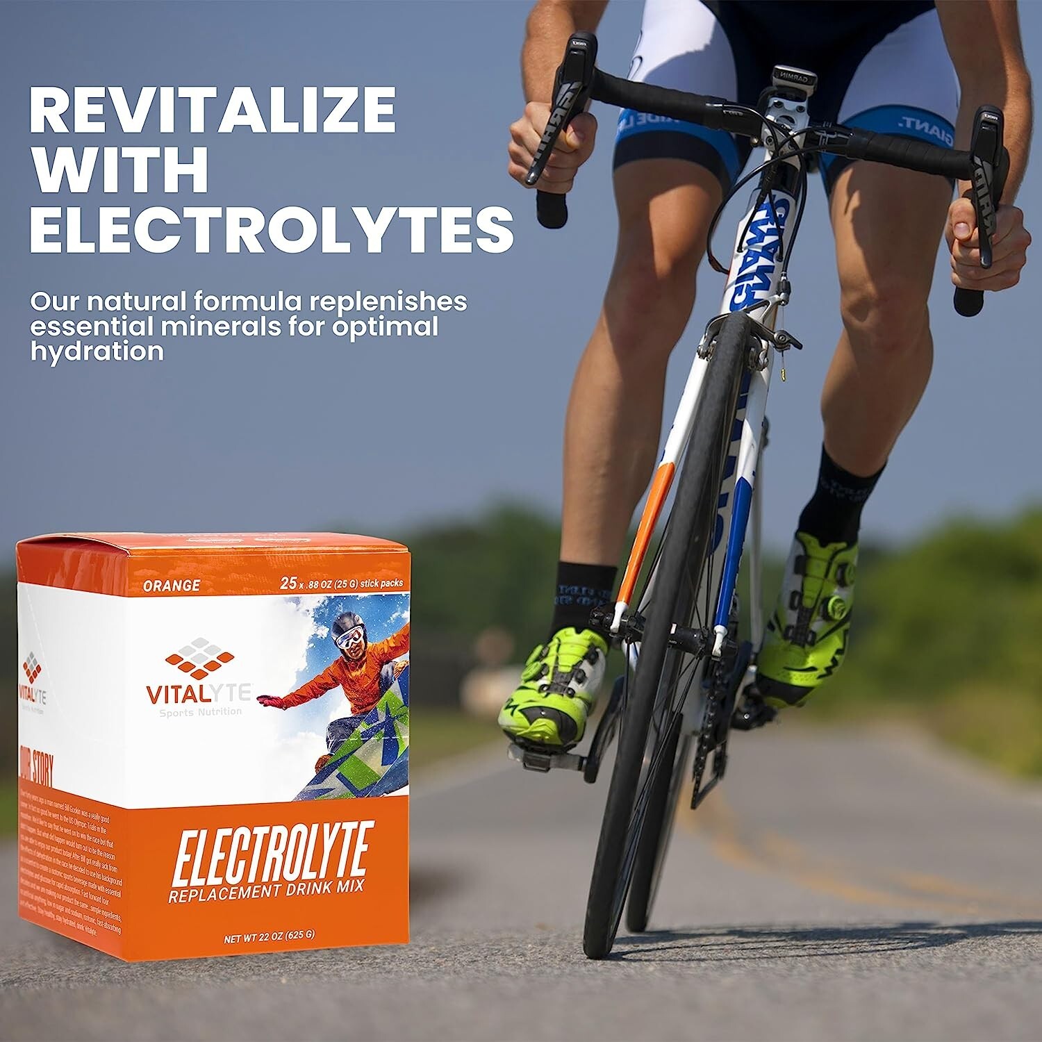 Vitalyte Electrolyte Powder Drink Mix Bundle, Pouch + Packets, Orange Flavor