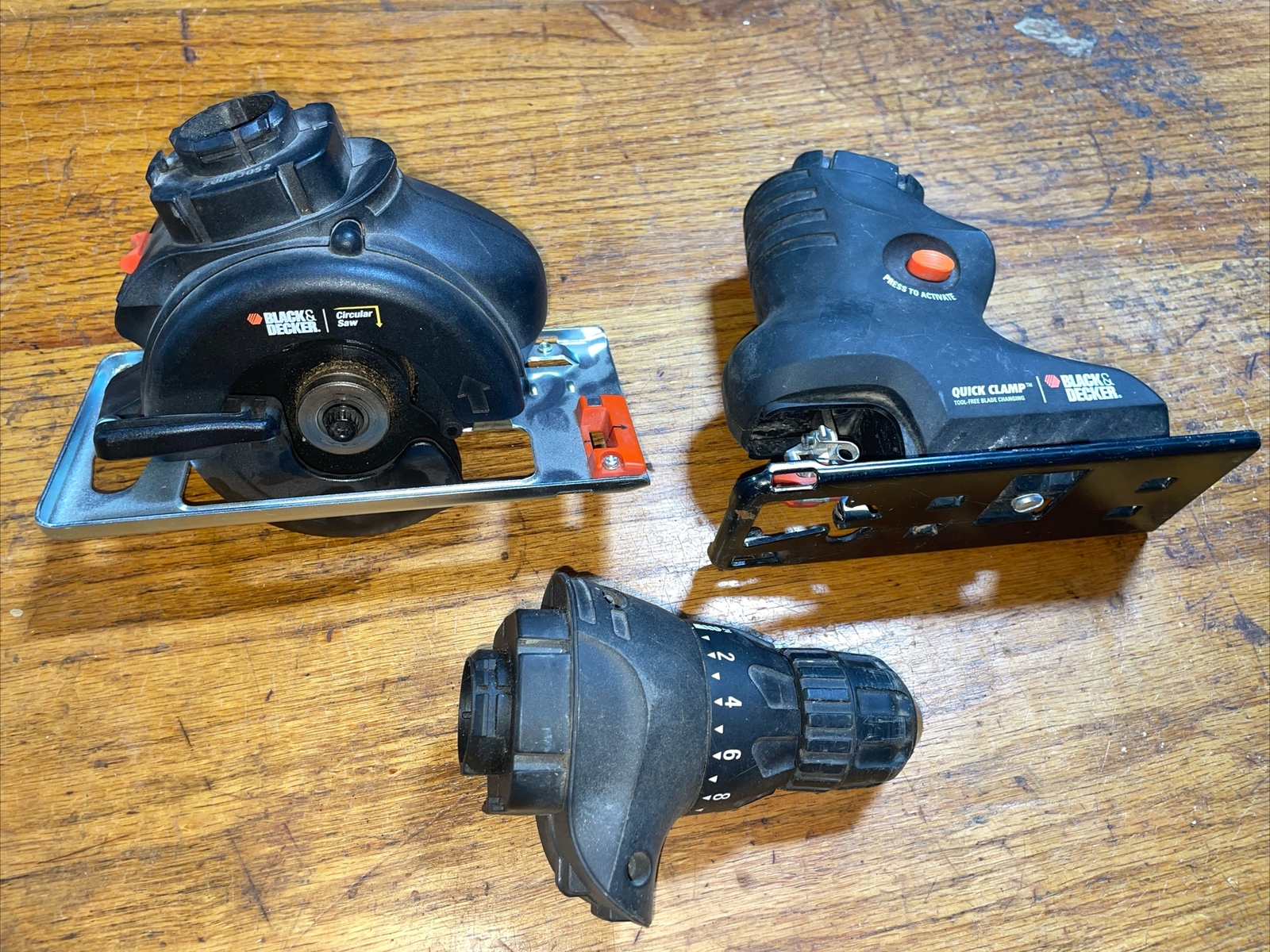 Black & Decker 12V Firestorm Attachments Drill Circular Saw Quick Clamp Jigsaw