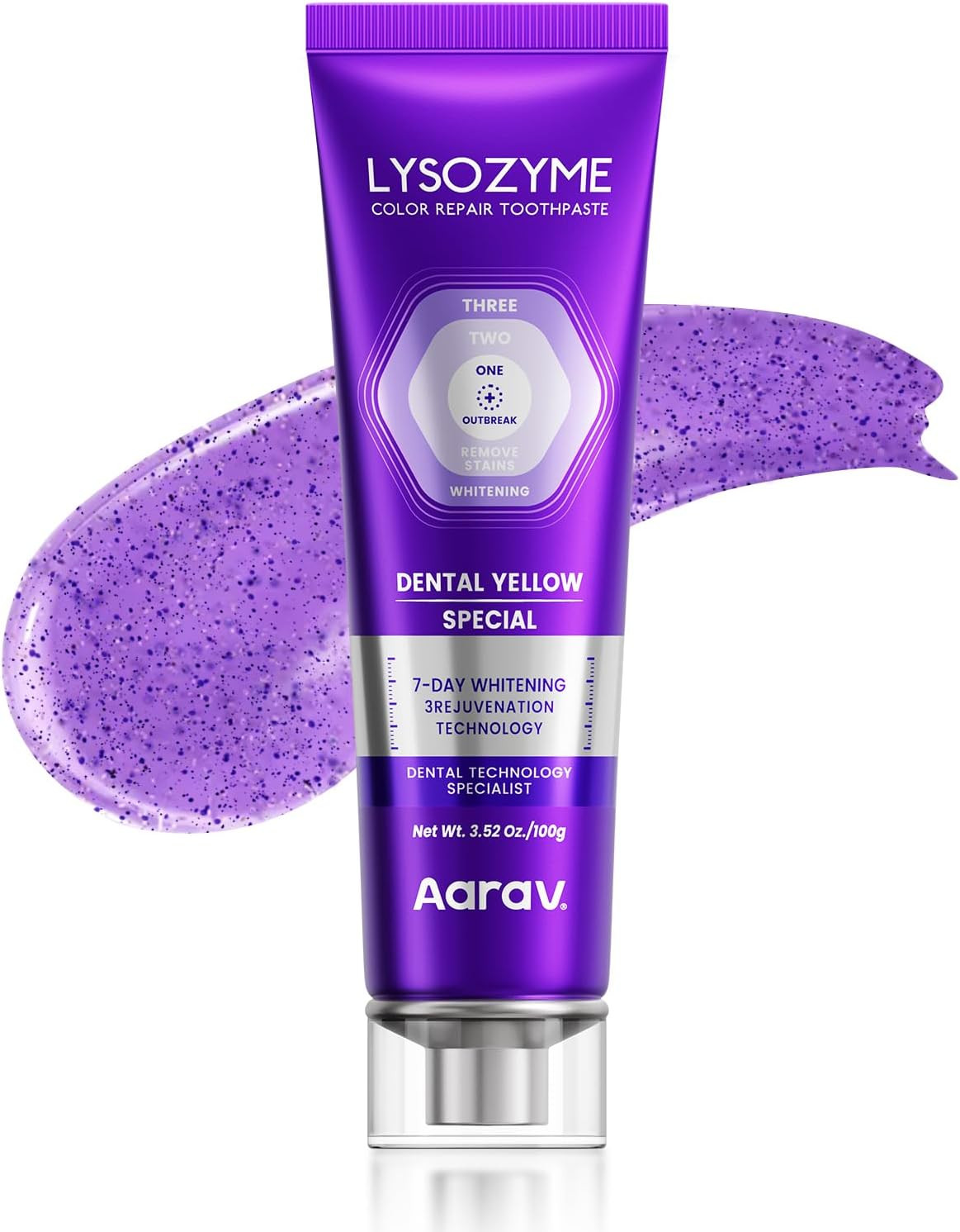 Aarav Purple Whitening for Teeth Toothpaste: Fluoride 3.52 Ounce (Pack of 1)