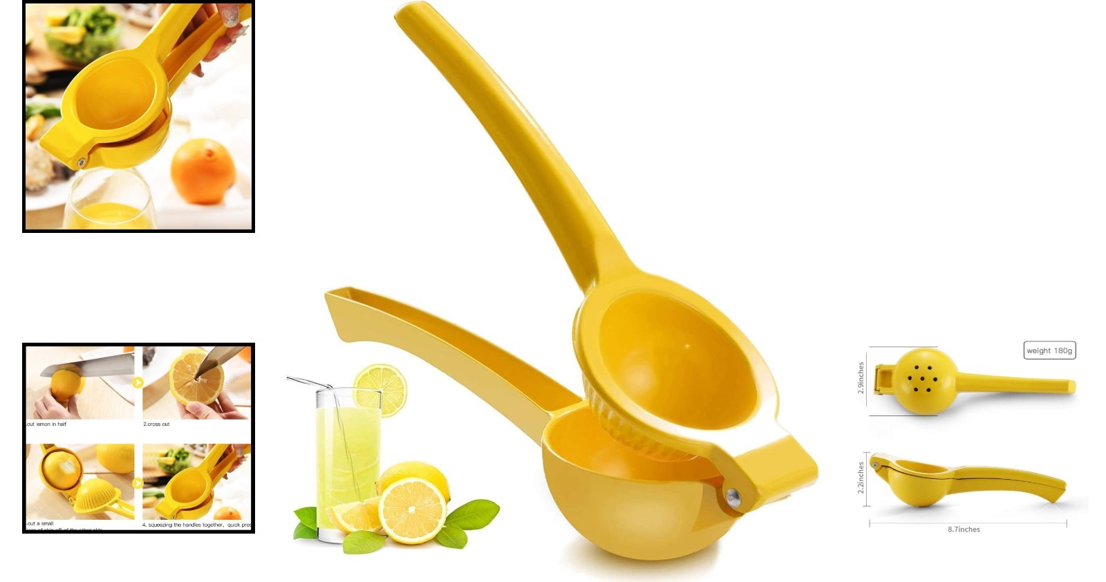 Rust Resistant Professional Citrus Juicer - Handheld Aluminum for Quick Juicing