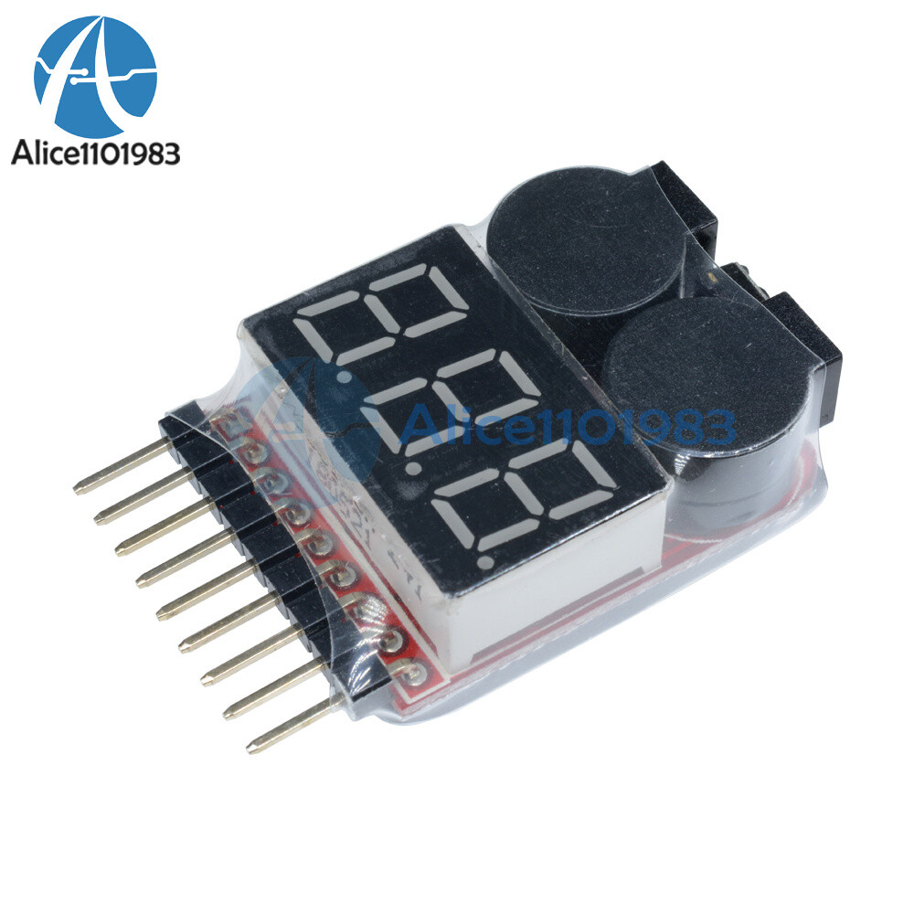 5PCS 1-8S Lipo Li-ion Fe Battery Voltage 2IN1 Tester Low Voltage Buzzer Alarm Ne