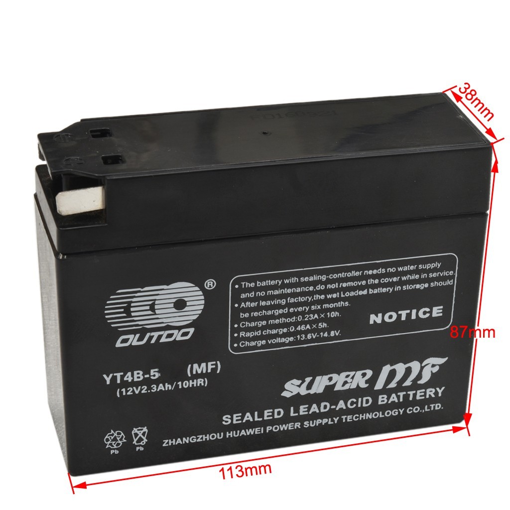 AGM Battery YT4B-5 GT4B-5-BS for Yamaha TTR50E SR400 Suzuki DR-Z70 Dirt Bike