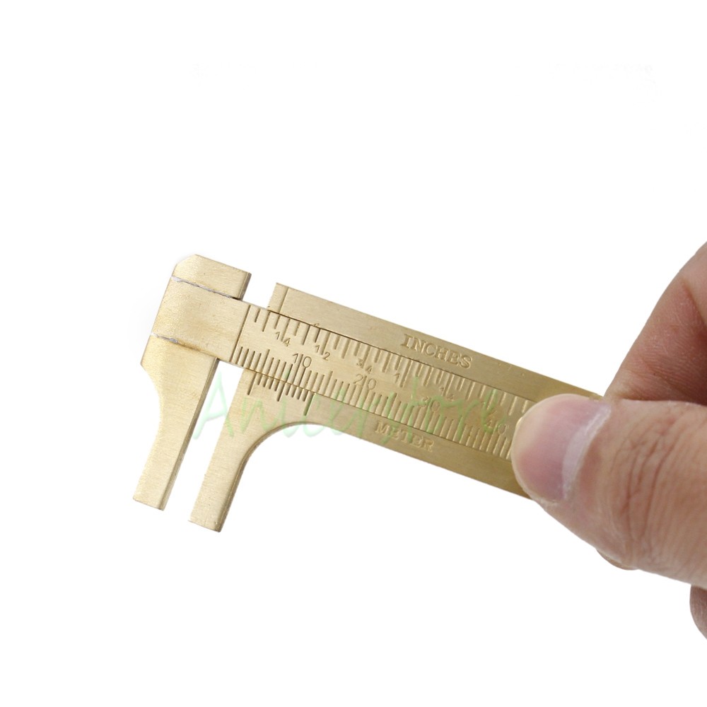 0-100mm Manual Mini Caliper Brass Copper Measuring Vernier Ruler Double Scale