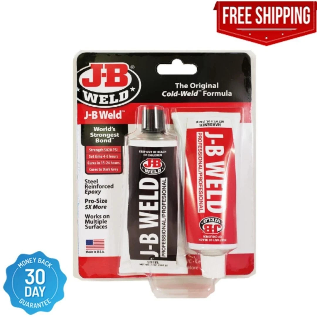 J-B Weld 8281 Professional Size Steel Reinforced Epoxy Twin Pack - 10 oz. Grey